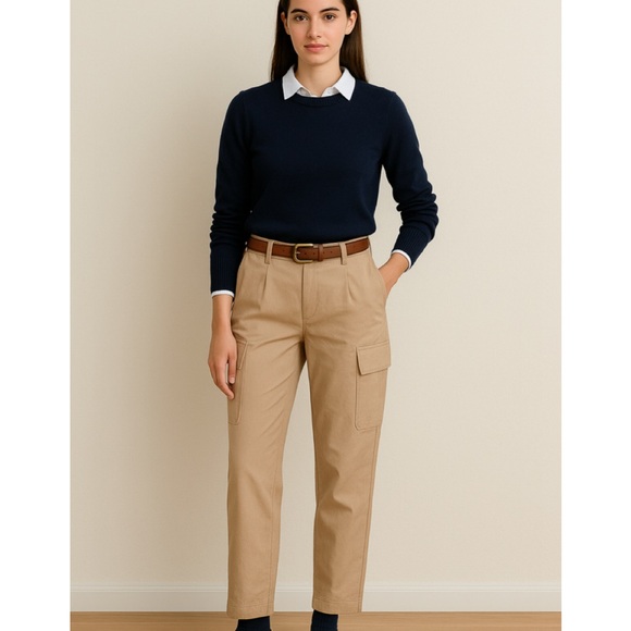 Vince Linen Blend Oat Beige Cargo Trouser Pants NWT Size 4 - Picture 4 of 12